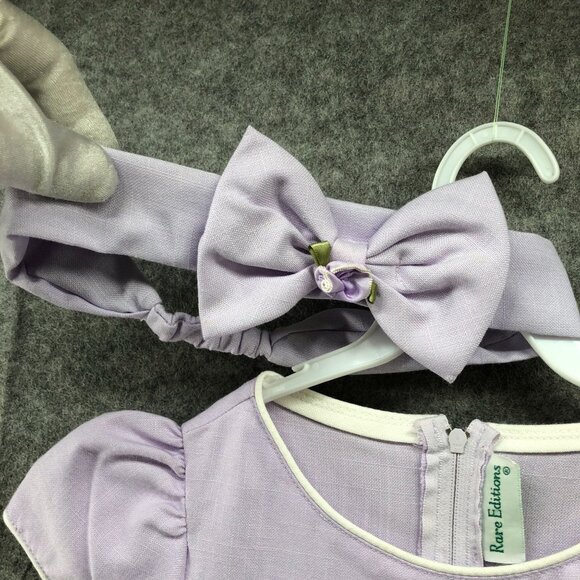 Vintage Rare Editions Girls Size 5/6 Dress Purple A-Line Pleated Prairie Summer - Picture 6 of 9